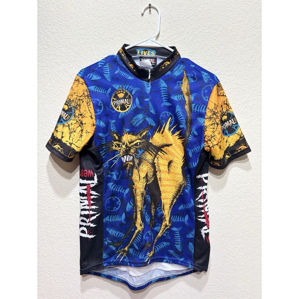 Vintage Primal Crazy Cat Cycling Jersey Small